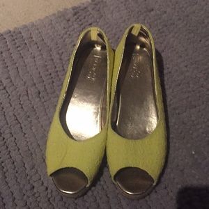 Yellow and gold kids wedges